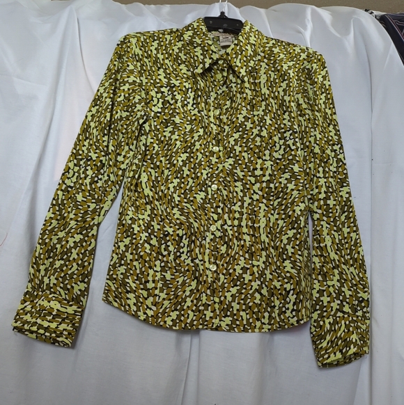 Julie Mitchell Urban Collection Multicolor "Silky" Long Sleeve   Top Size Medium - Picture 8 of 12